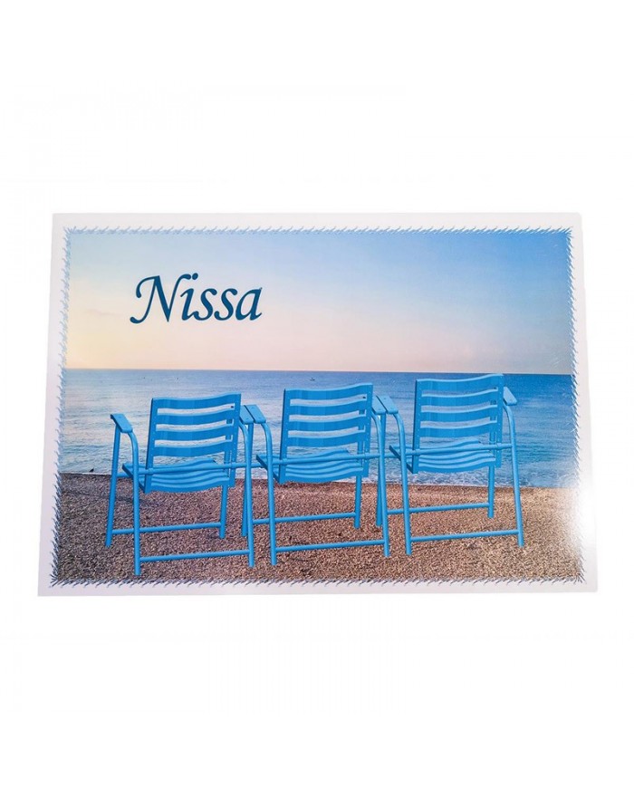 Set de table Nissa 3 chaises bleues