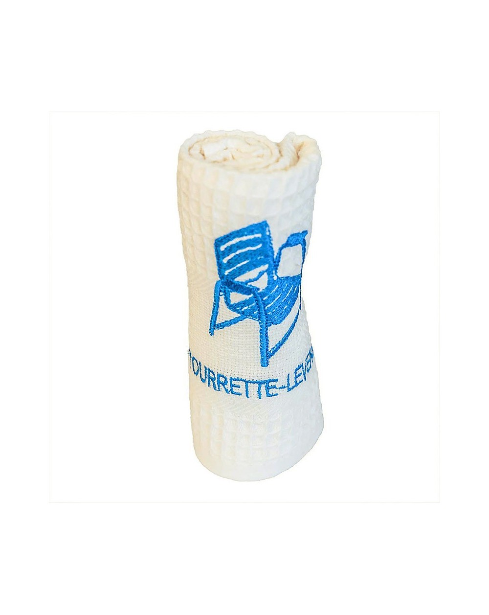 Torchon brodé écru Tourrette-Levens - Chaise Bleue Torchon brodé écru Tourrette-Levens - Chaise Bleue