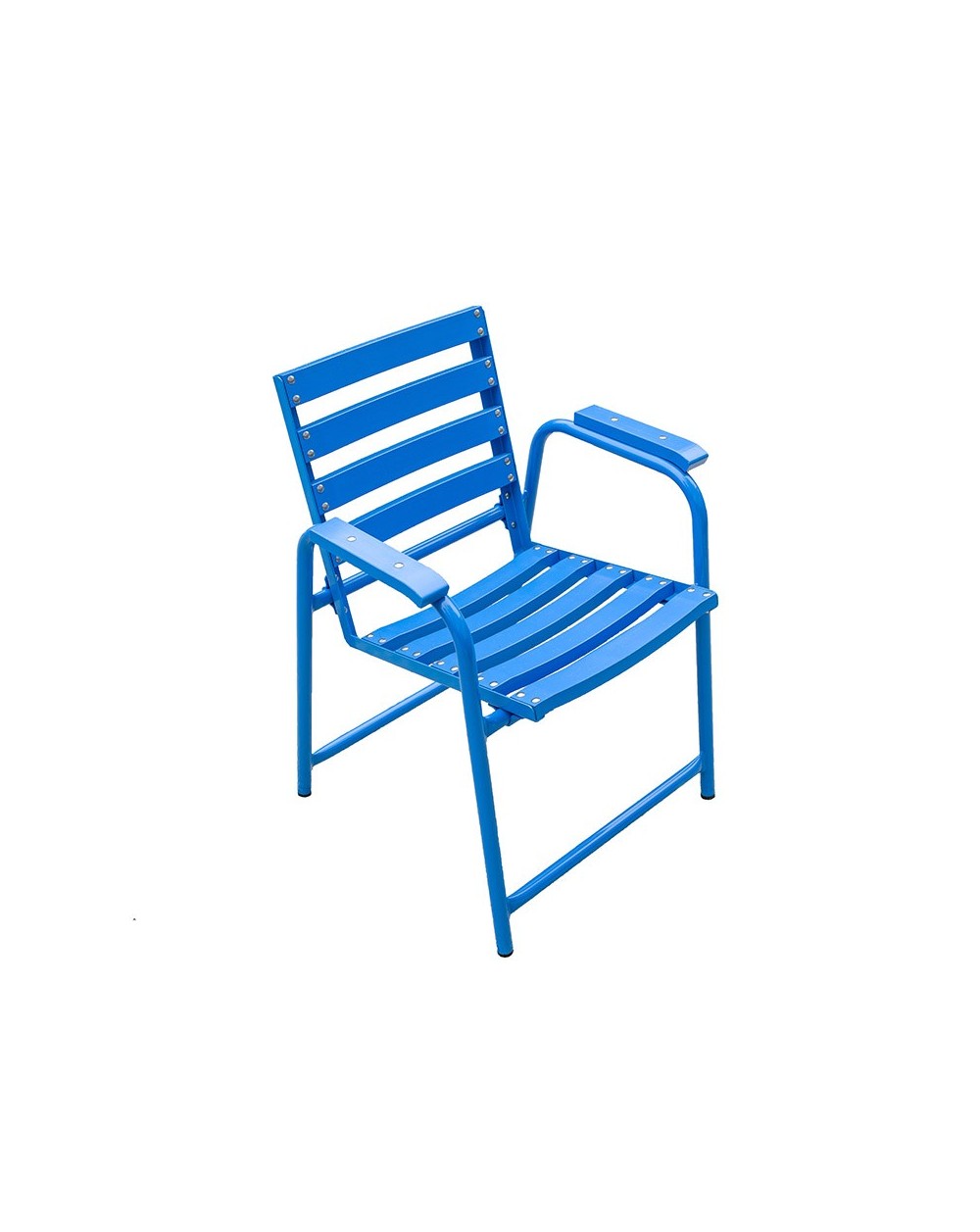 La Chaise Bleue Originale, lattes en bois.