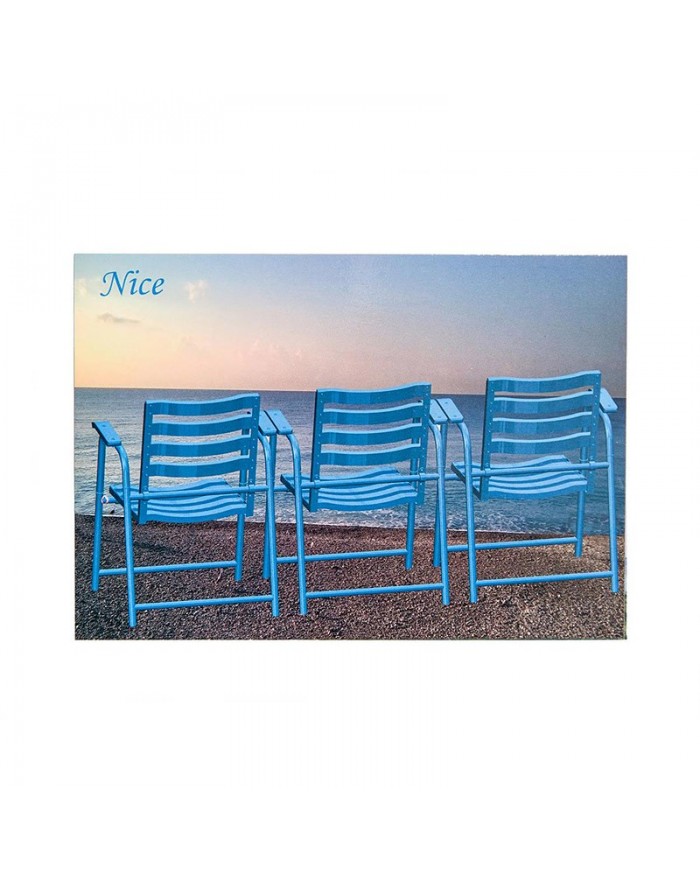 Carte postale Nice 3 Chaises Bleues