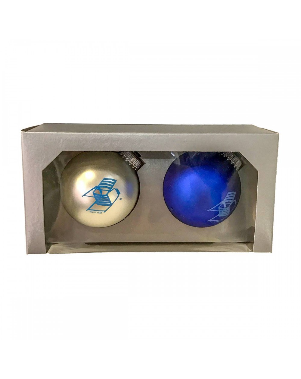 Boite 2 Boules de Noël Chaise Bleue Collection Boite 2 Boules de Noël Chaise Bleue Collection