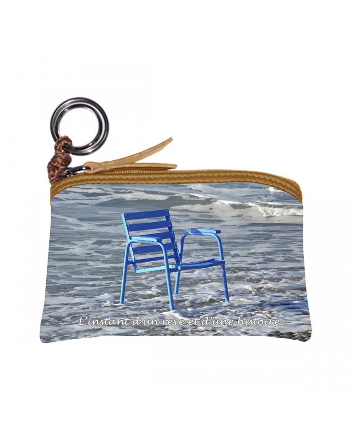 Porte-monnaie / Porte-Clef Chaise Bleue sur mer