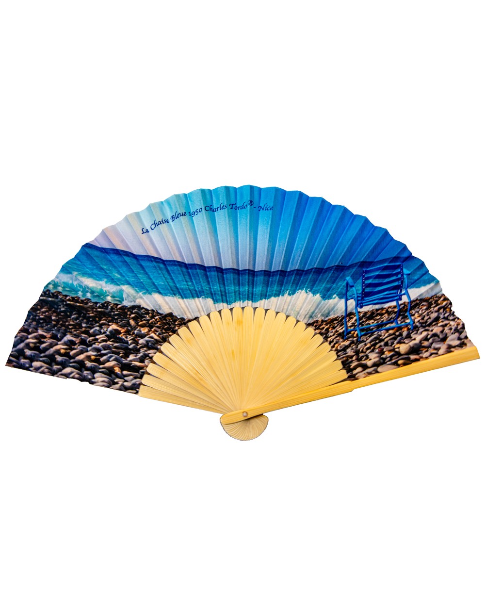 Chaise Bleue sur mer fan