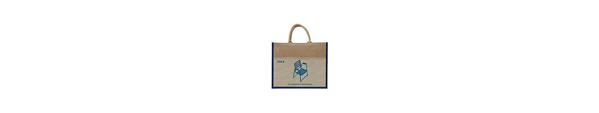 Carte postale, parasol, sac chaise bleue originale